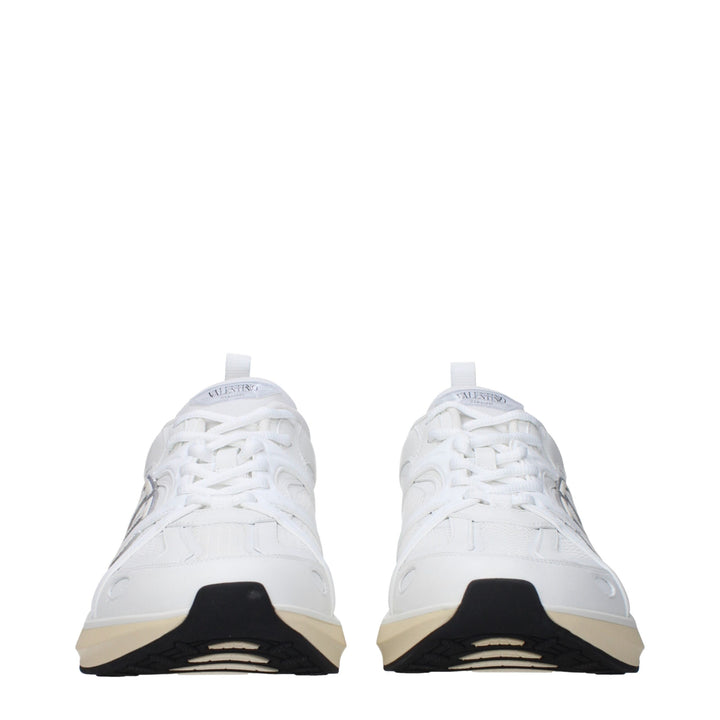 Valentino Garavani White Fabric Athletic Sneakers