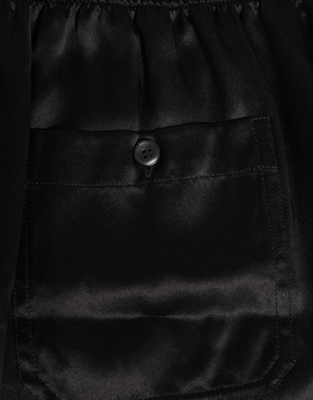 Dolce & Gabbana Black Silk Satin Elastic Men Boxer Short Swimwear