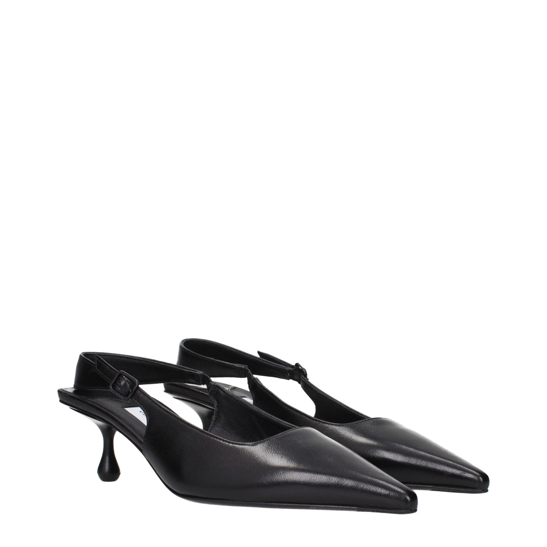Jimmy Choo Black Leather Flat Sandals