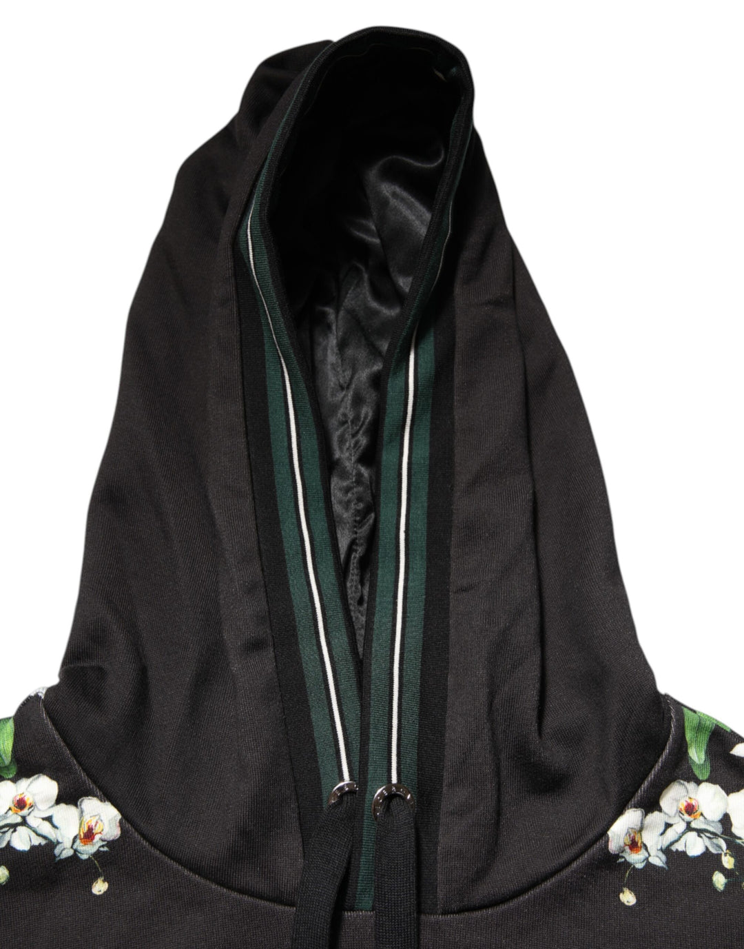Dolce & Gabbana KING Black Orchid Floral Crown Logo Hoodie Sweater