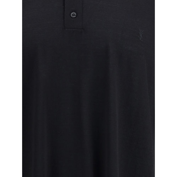 Saint Laurent Black Wool Polo Shirt