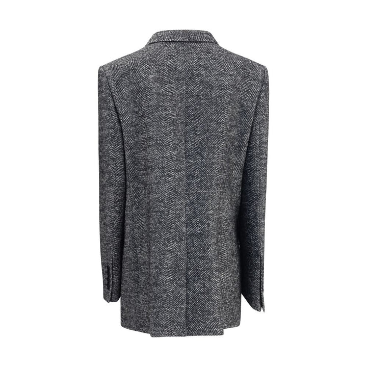 Dolce & Gabbana Gray Fleece Wool Blazer