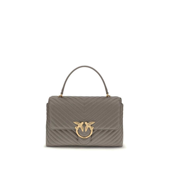 PINKO Gray Calf Leather Bos Taurus Handbag