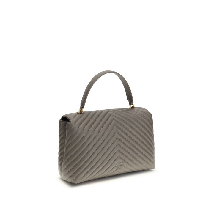 PINKO Gray Calf Leather Bos Taurus Handbag