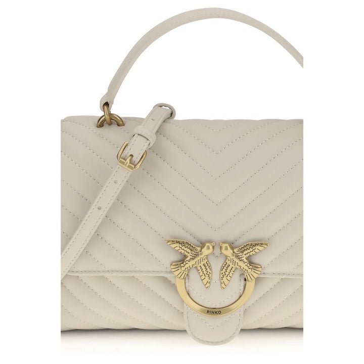 PINKO Cream Calf Leather Bos Taurus Wallet