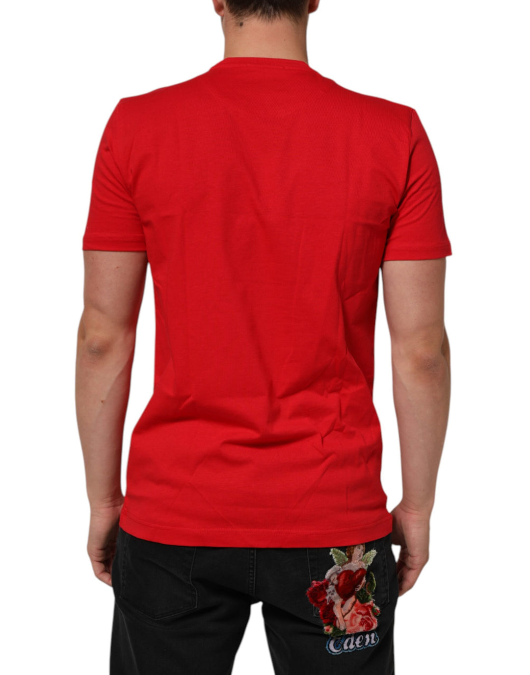 Dolce & Gabbana Red Goodluck 2023 Cotton Crew Neck T-shirt