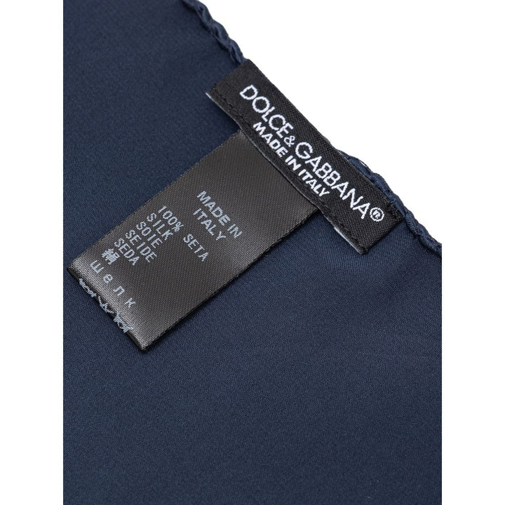 Dolce & Gabbana Blue Silk Pocket Square