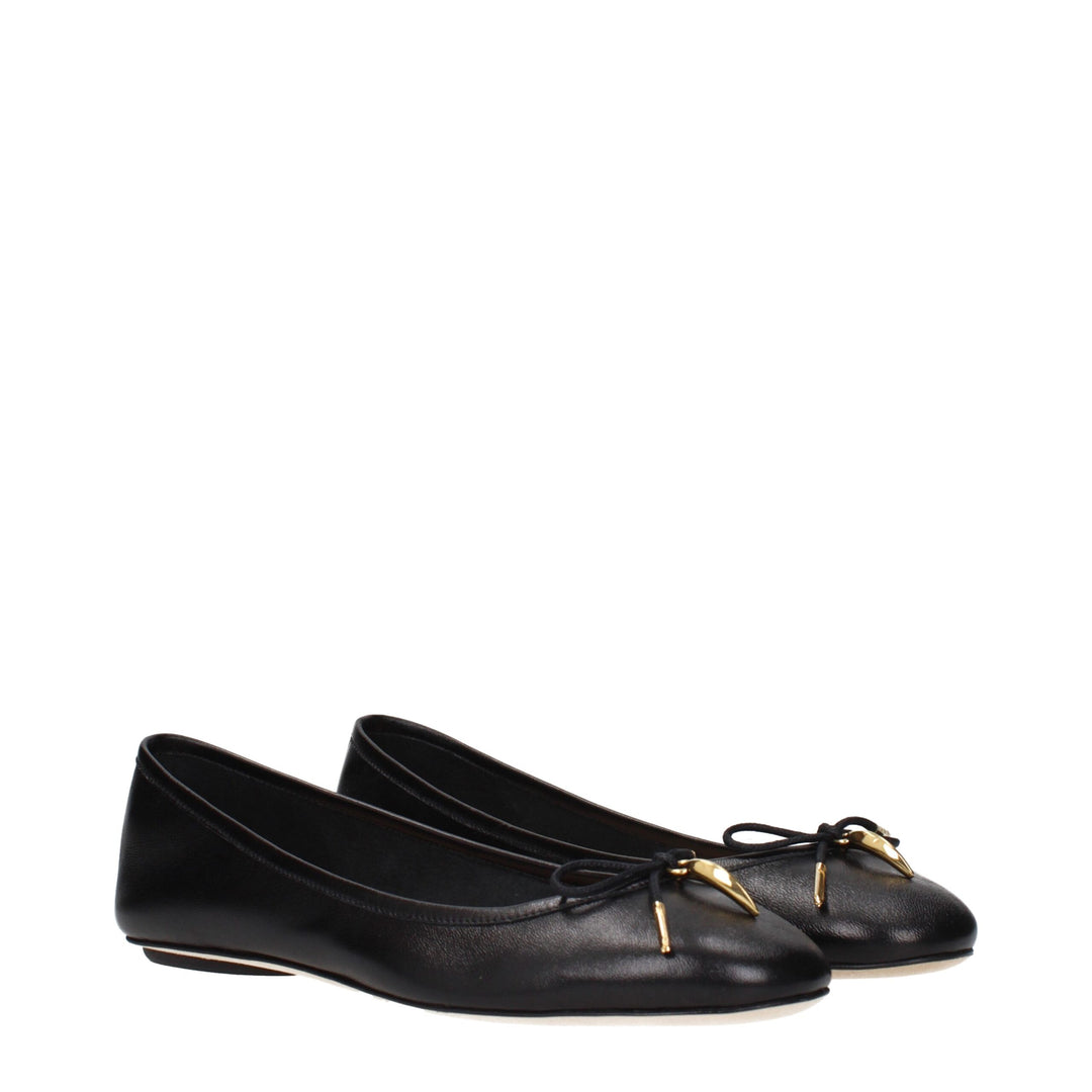 Chloé Black Leather Ballet Flats