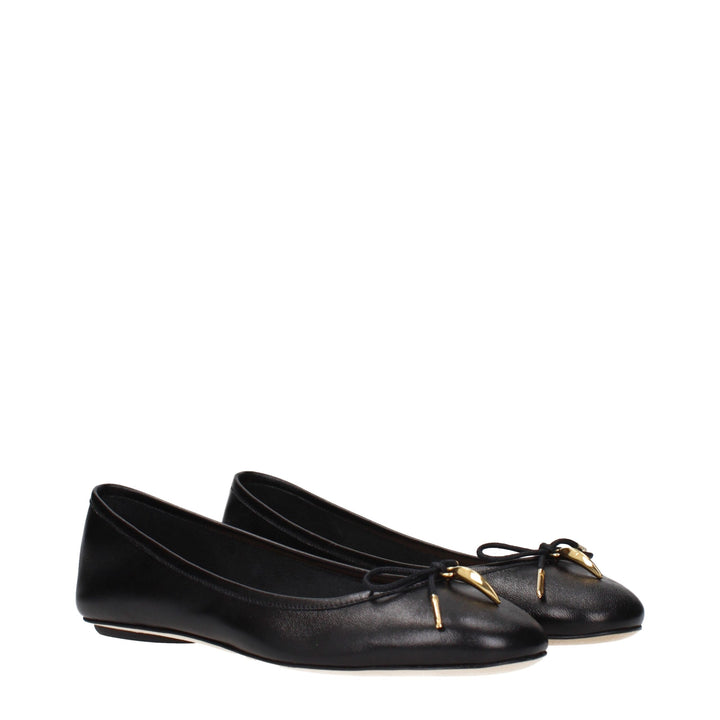 Chloé Black Leather Ballet Flats