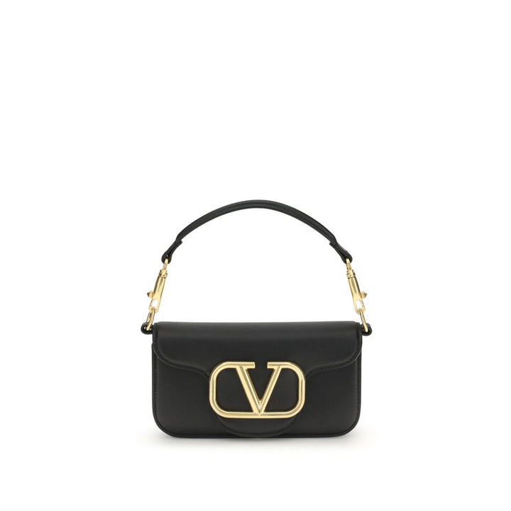 Valentino Garavani Black Calf Leather Bos Taurus Shoulder Bag