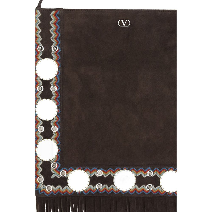 Valentino Garavani Brown Calf Leather Bos Taurus Shoulder Bag