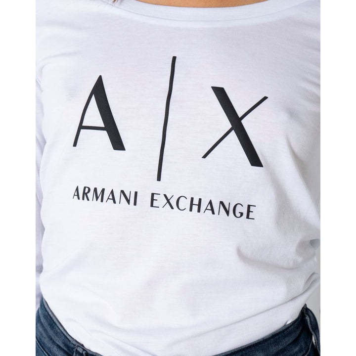 Armani Exchange White Cotton Long Sleeve T-Shirt