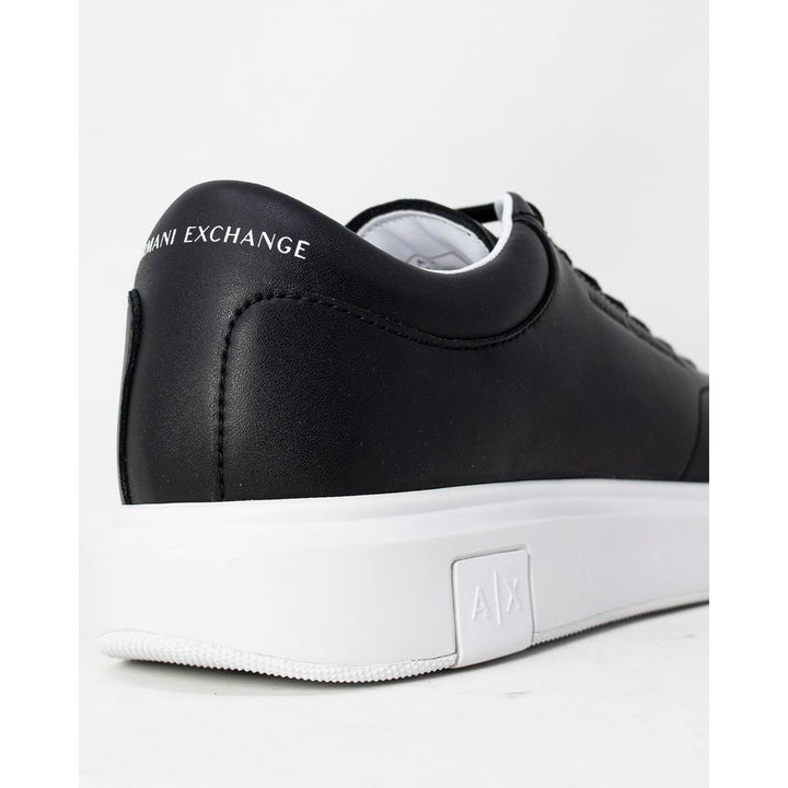 Armani Exchange Black Leather Low Top Sneakers
