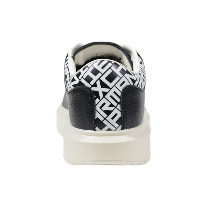 Armani Exchange Black And White Leather Low Top Sneakers