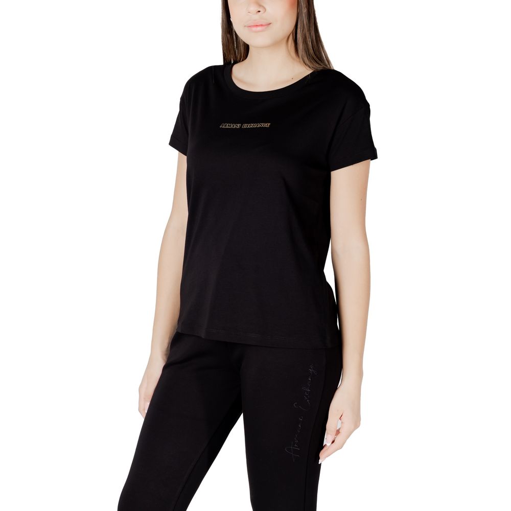 Armani Exchange Black Cotton T-Shirt