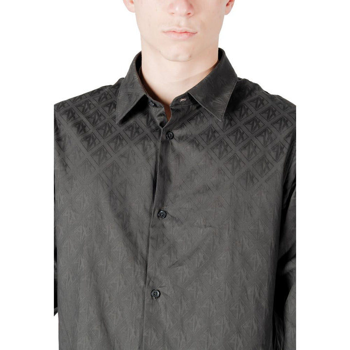 Armani Exchange Black Cotton Dress Shirt
