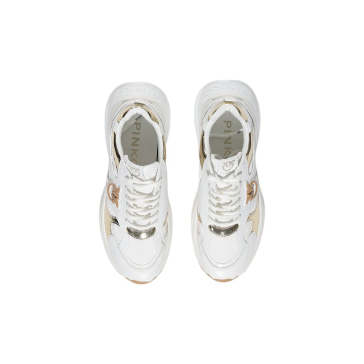 PINKO White Leather Chunky Sneakers