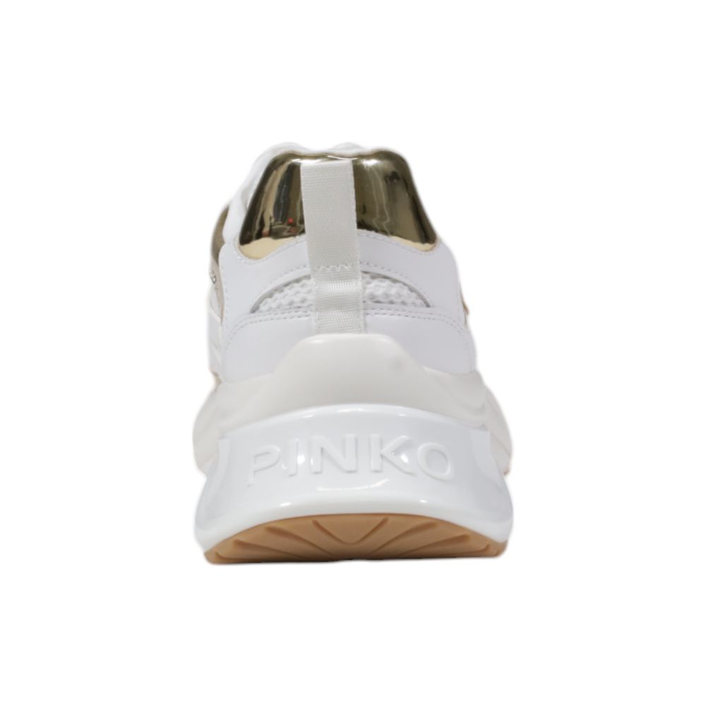 PINKO White Leather Chunky Sneakers