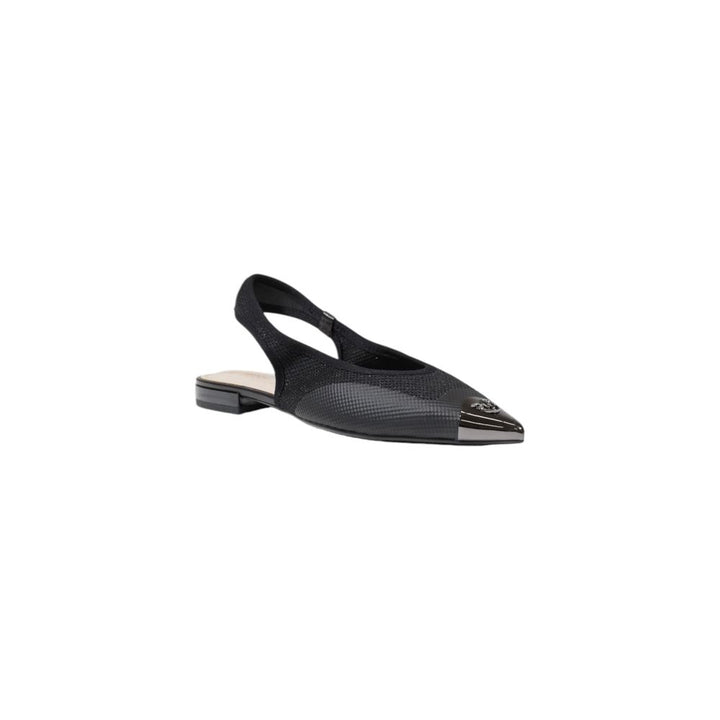 PINKO Black Leather Flat Sandals