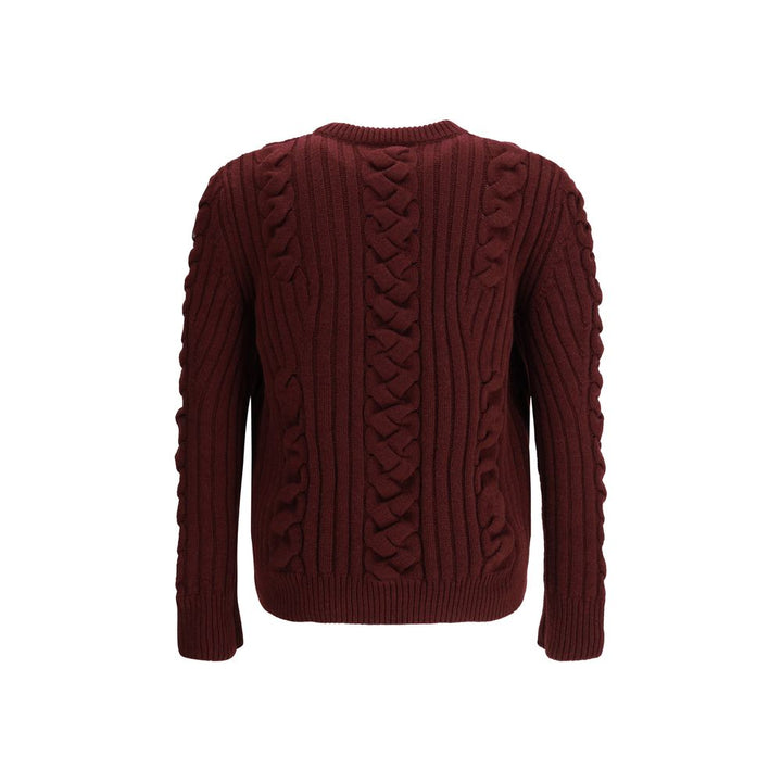 Alexander McQueen Bordeaux Fur Cashmere Sweater