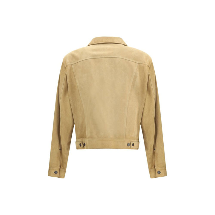 Dsquared² Beige Leather Denim Jacket
