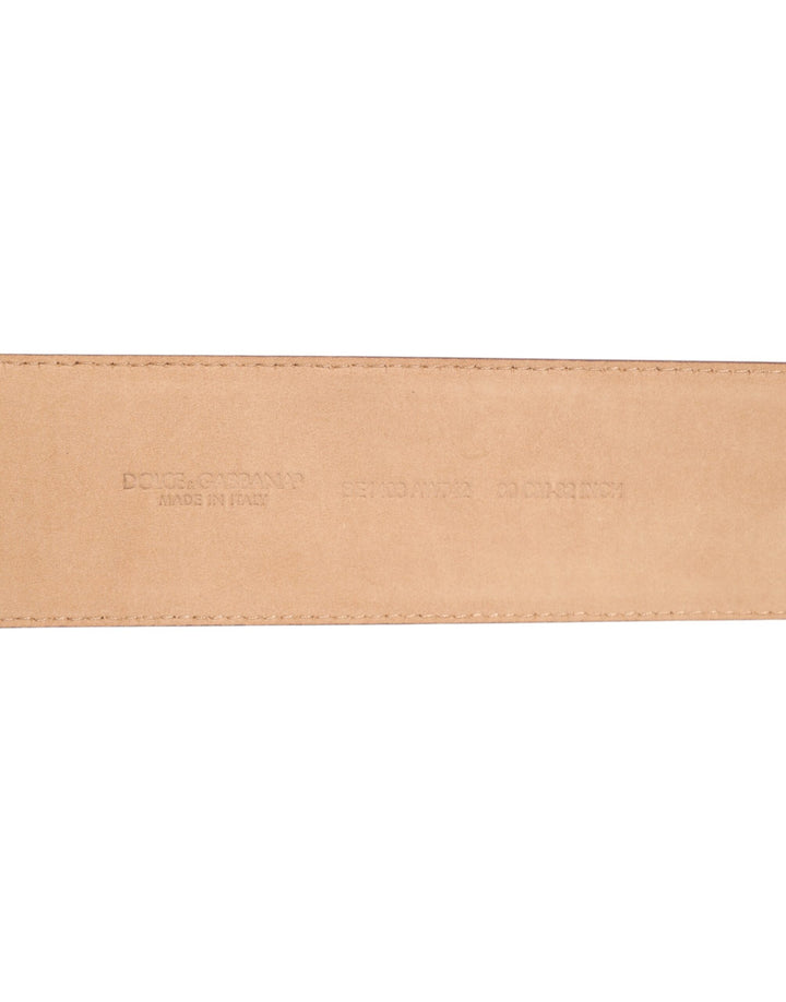 Dolce & Gabbana Burgundy Leather Gold Metal Buckle Women Belt