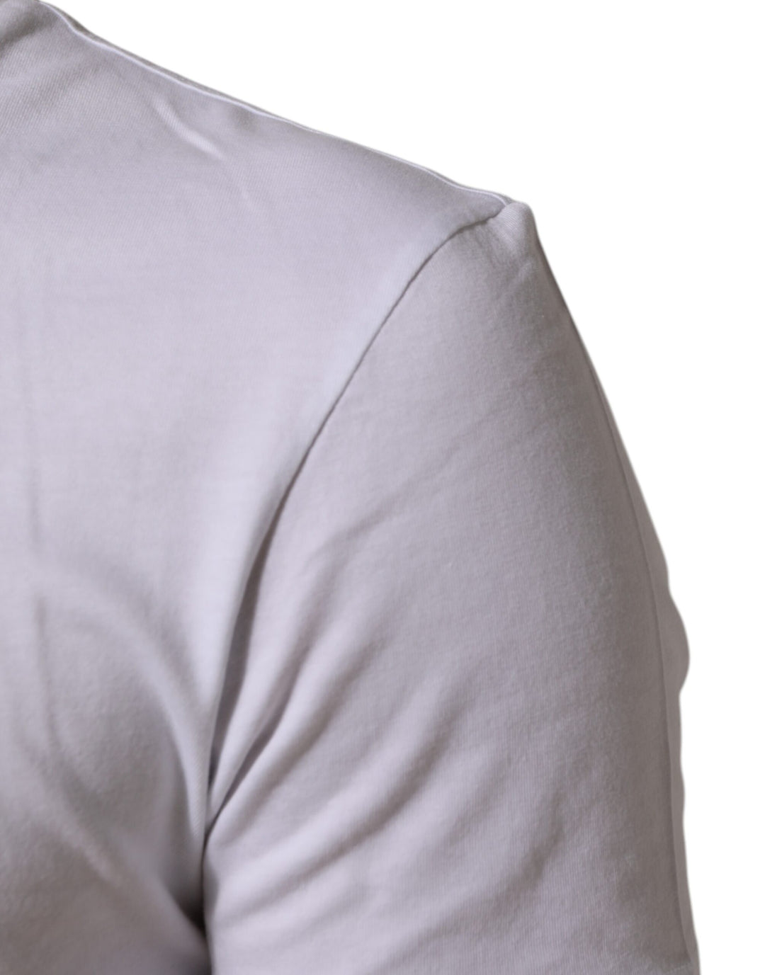 Dolce & Gabbana White Cotton Logo Print Crew Neck Men T-shirt