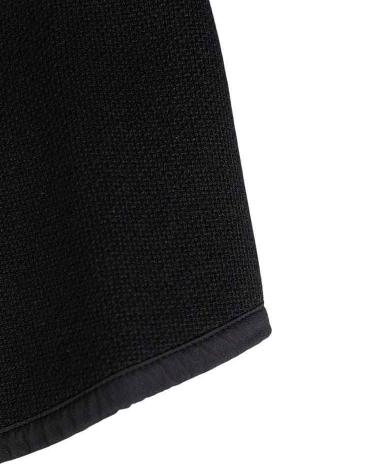 Dolce & Gabbana Black Lace Stole Knitted DG Logo Men One Size Scarf