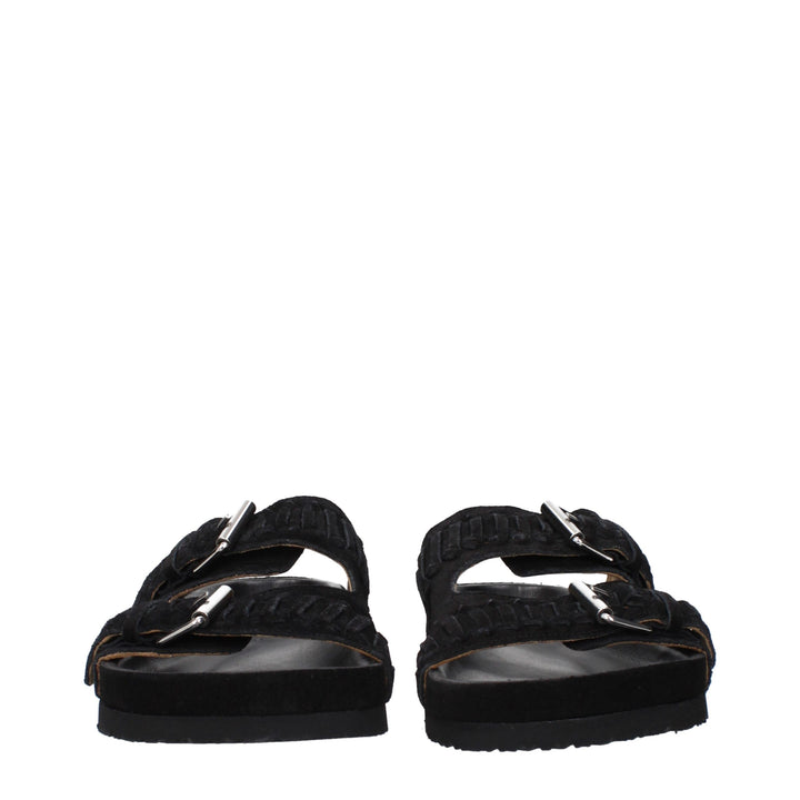 Isabel Marant Black Leather Slippers