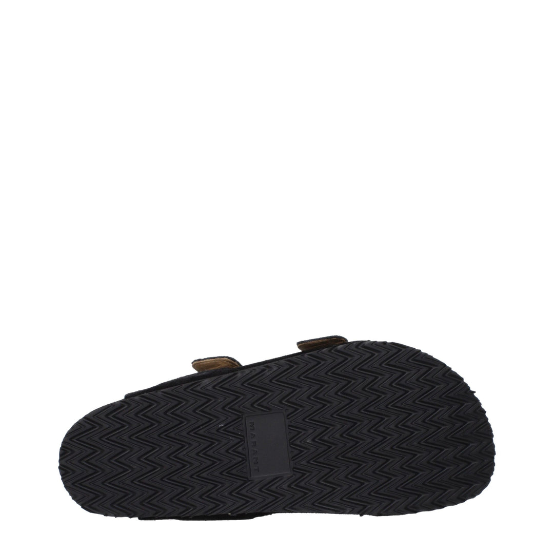 Isabel Marant Black Leather Slippers