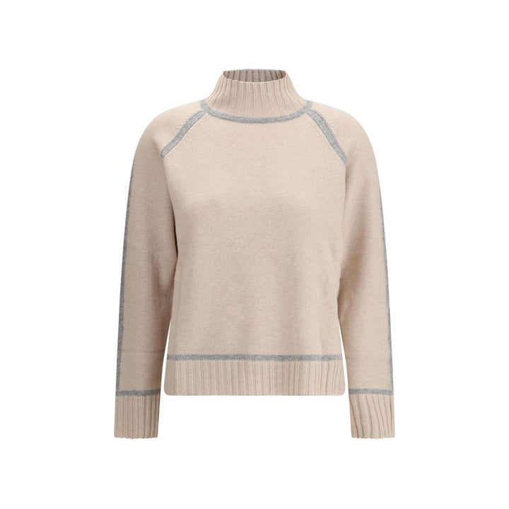 Max Mara Beige Wool Turtleneck