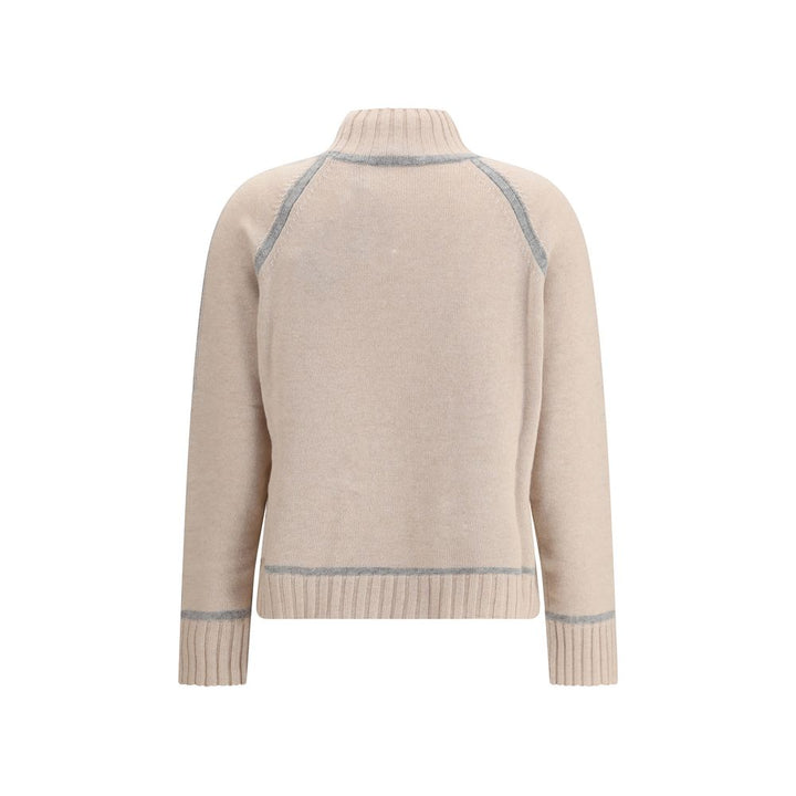 Max Mara Beige Wool Turtleneck
