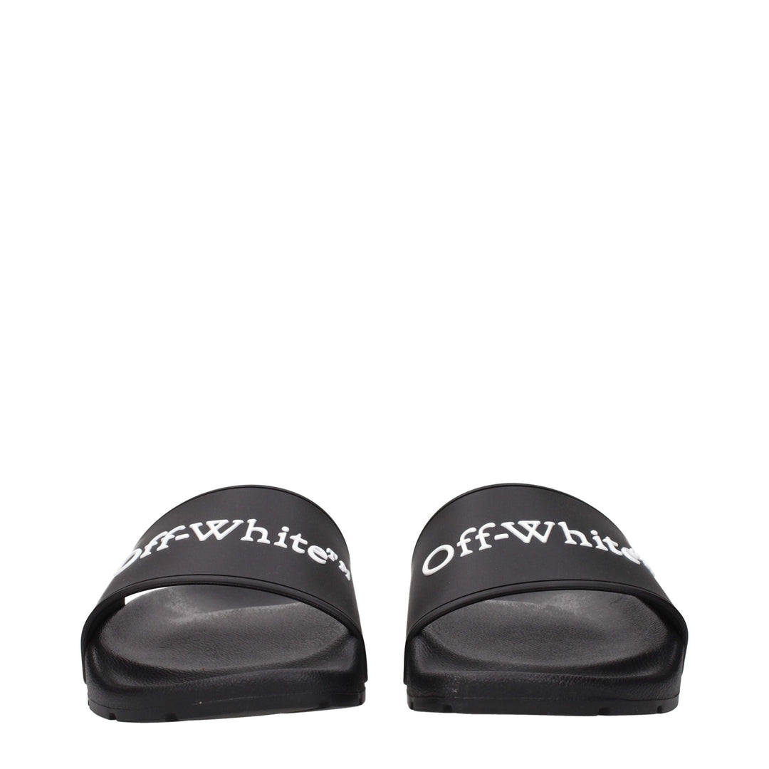 Off-White Black Cotton Slippers