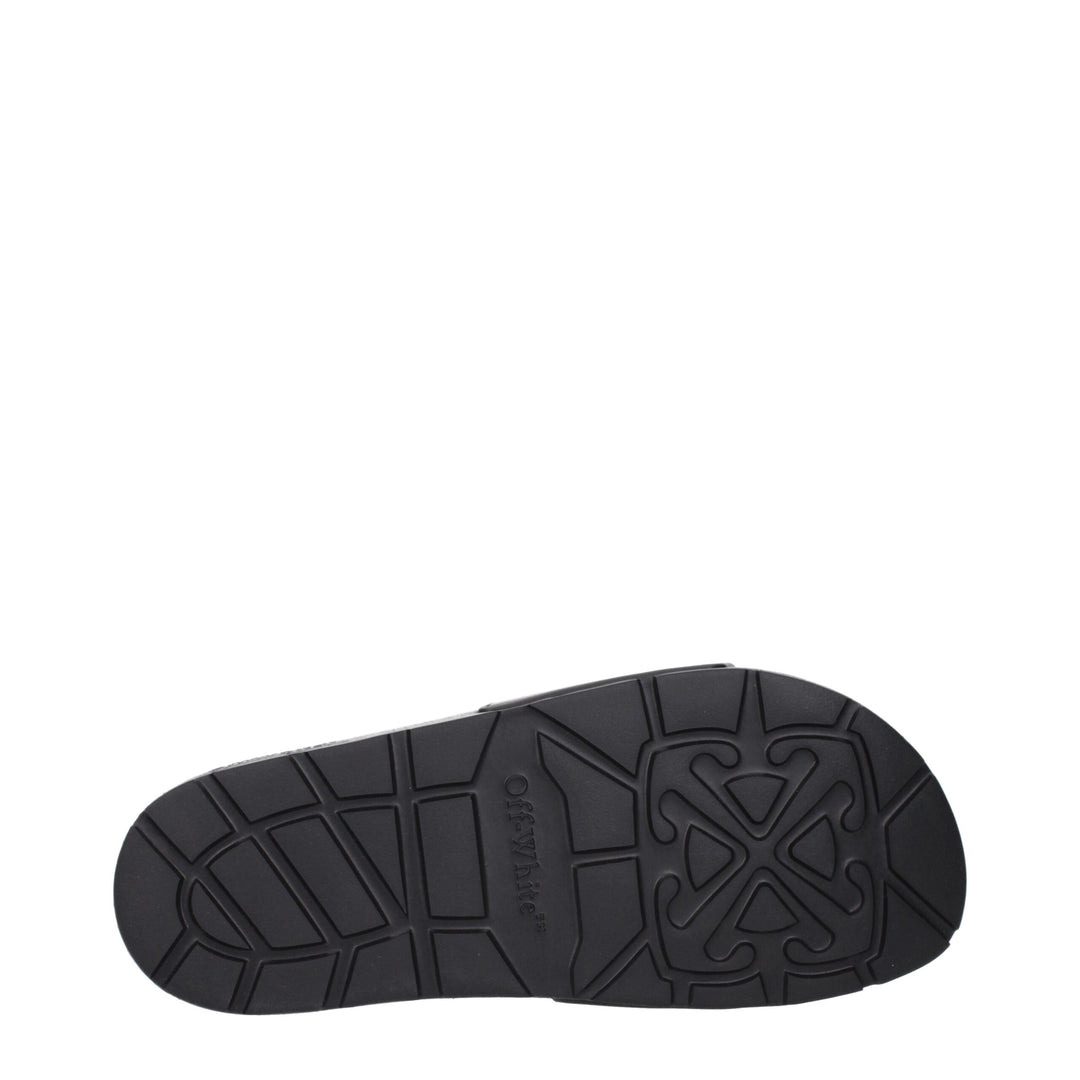 Off-White Black Cotton Slippers