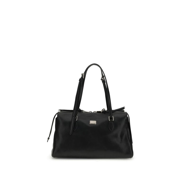 Dolce & Gabbana Black Calf Leather Bos Taurus Shoulder Bag