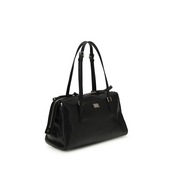 Dolce & Gabbana Black Calf Leather Bos Taurus Shoulder Bag