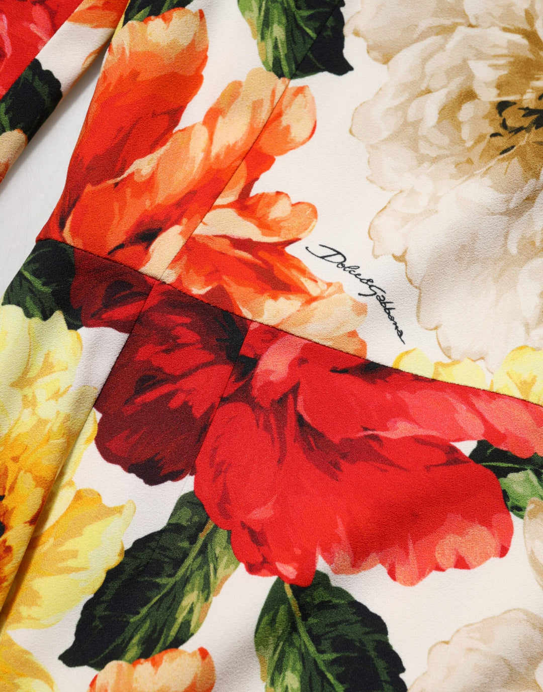 Dolce & Gabbana Multicolor Floral Print Viscose Sheath Dress