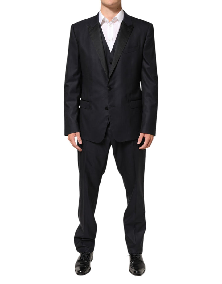 Dolce & Gabbana Black MARTINI 2 Buttons Suit 3 Piece Suit