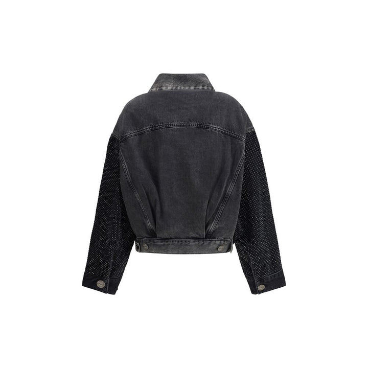 PINKO Gray Cotton Denim Jacket