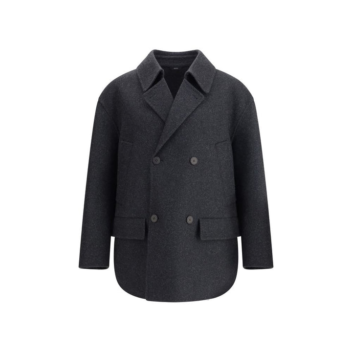 Fendi Gray Fleece Wool Coat