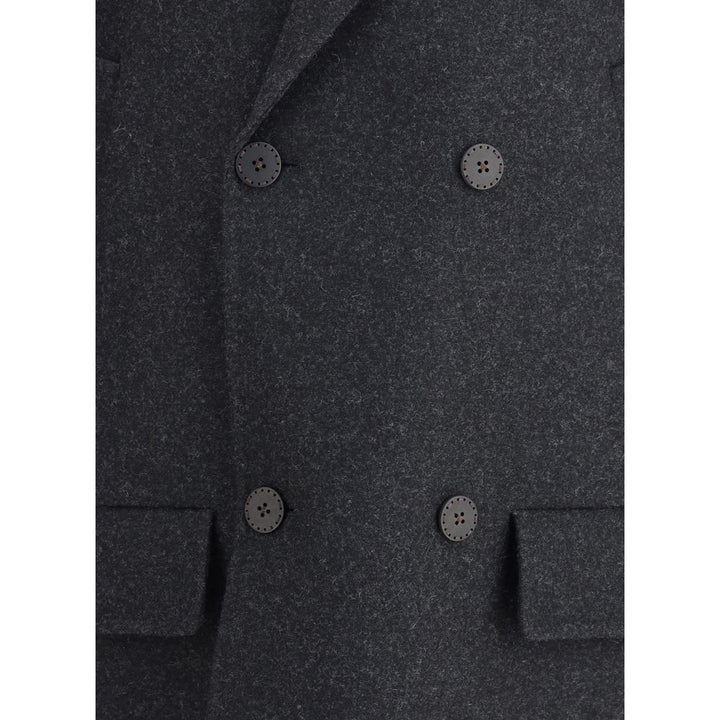 Fendi Gray Fleece Wool Coat