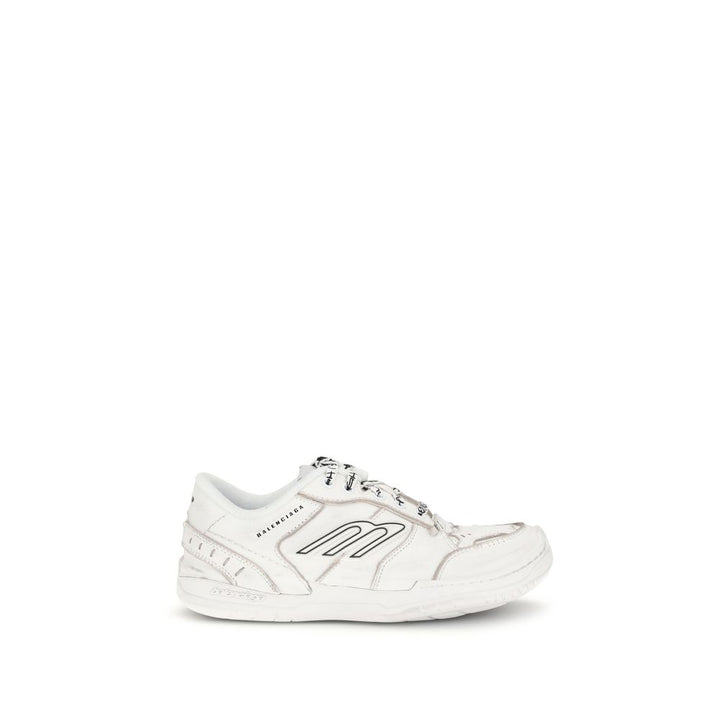 Balenciaga White Calf Leather Bos Taurus Athletic Sneakers