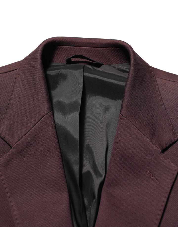 Dolce & Gabbana Maroon Cotton 2 Buttons Suit Jacket Blazer