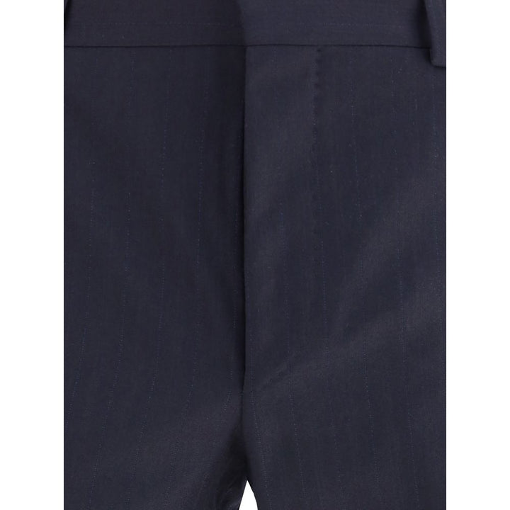 Prada Blue Fleece Wool Two-Piece Suit