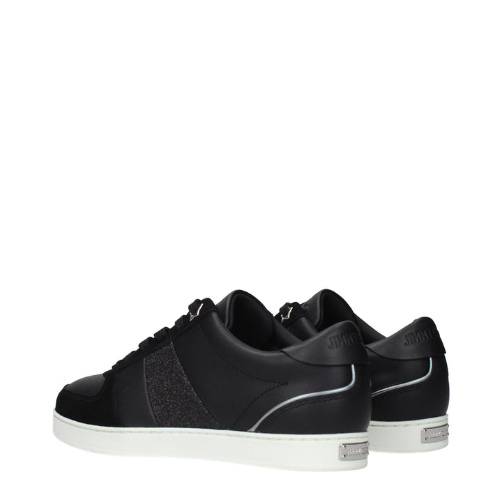 Jimmy Choo Black Leather Low Top Sneakers