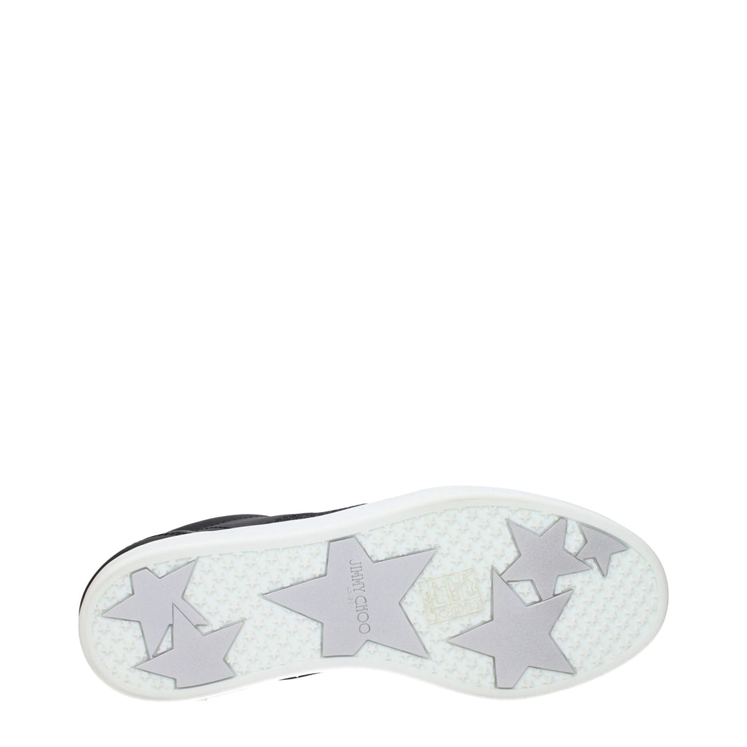 Jimmy Choo Black Leather Low Top Sneakers