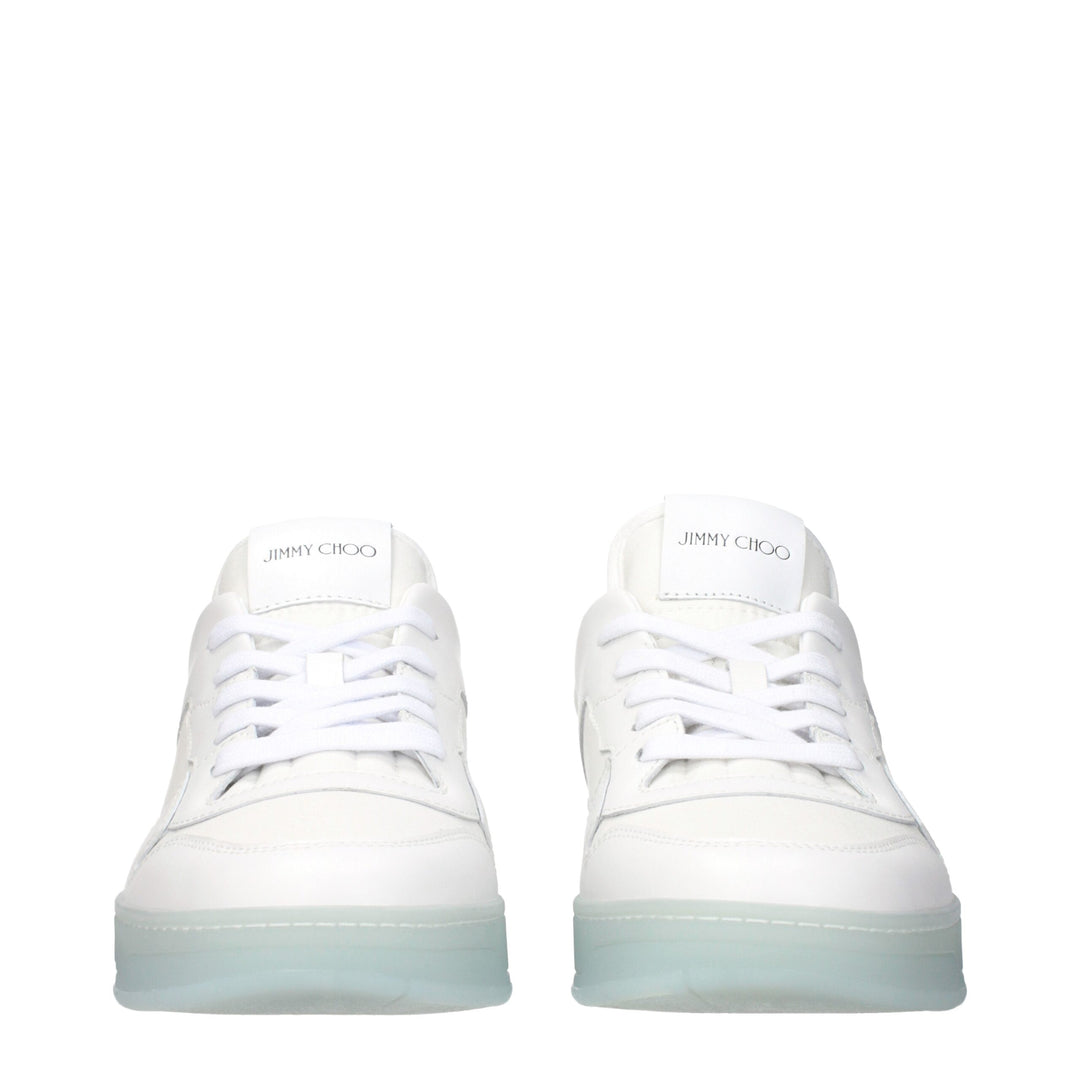Jimmy Choo White Leather Low Top Sneakers