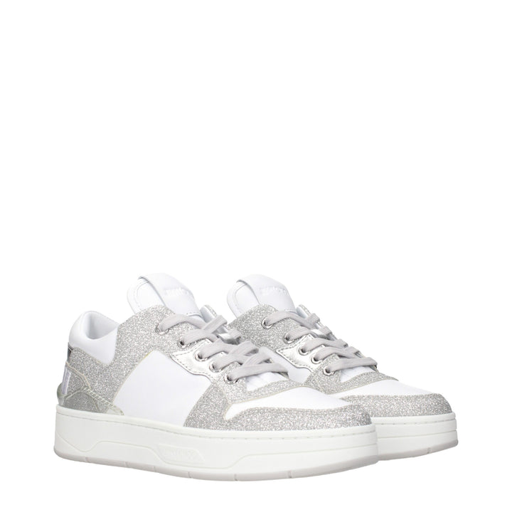 Jimmy Choo White Leather Low Top Sneakers