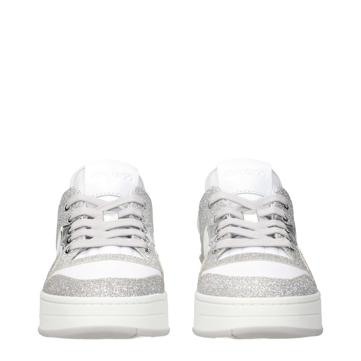 Jimmy Choo White Leather Low Top Sneakers