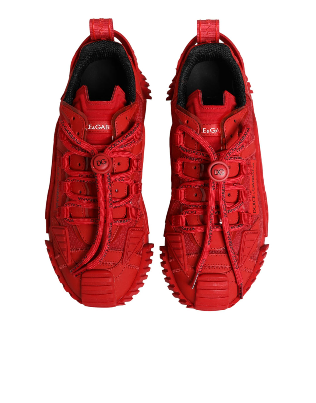 Dolce & Gabbana Red Logo Lace Low Top NS1 Sneakers Shoes
